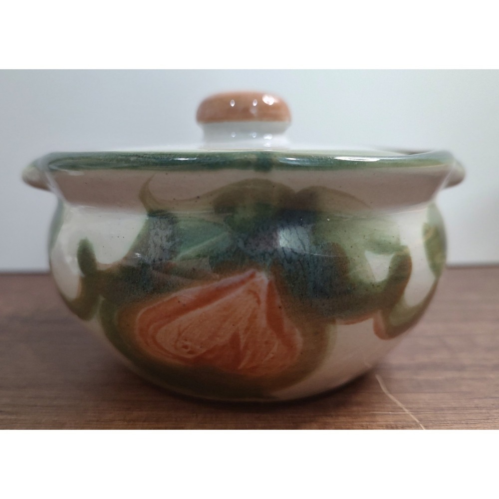 Louisville Stoneware Lidded Canister Bowl with Lid  Made in Kentucky Pear Grape